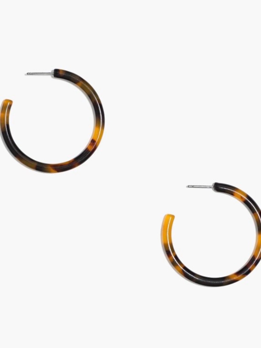J. Crew Factory Tortoiseshell Hoop Earrings - Yellow/Brown/Black